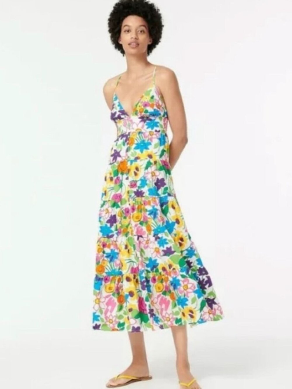 J. Crew Cotton-poplin button-up Dress Vibrant Garden Maxi Multicolor Medium